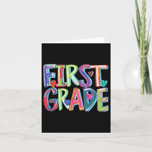 Erste Klasse Funny Back to School Happy First Day Karte (Vorderseite)