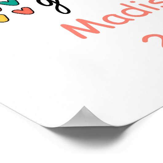 Erste Klasse Hallo 1. Klasse Zurück zur Schule Reg Poster (Ecke)