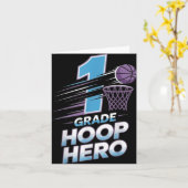 Erste Klasse Hoop Hero - 1. Klasse Basketball Zurü Karte (Gelbe Blume)