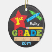 Erste Klasse Keepake Chalkboard Farbenfroh Keramik Ornament (Links)