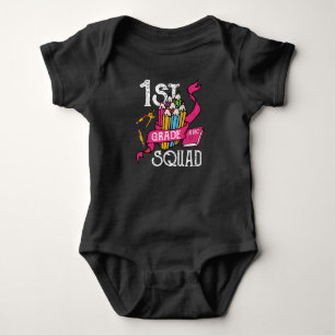 Erste Klasse Kinder Lehrerin Squad Dinosaurier Baby Strampler