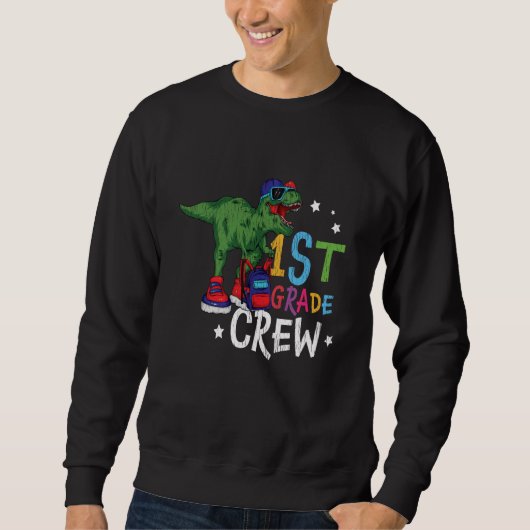 Erste Klasse Kinder Lehrerin Squad Dinosaurier Sweatshirt (Vorderseite)