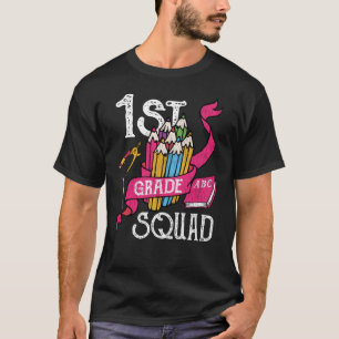 Erste Klasse Kinder Lehrerin Squad Dinosaurier T-Shirt