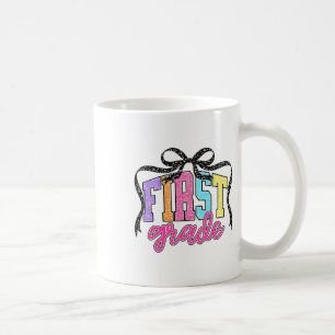 Erste Klasse Kokette Schleife Zurück zur Schule Lu Kaffeetasse