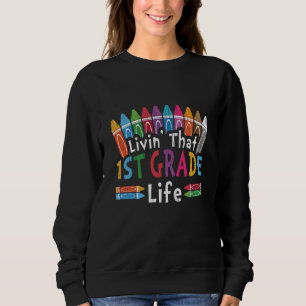 Erste Klasse Leben zurück zum Schullehrer Kid Squa Sweatshirt