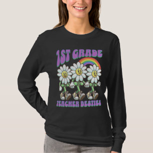 Erste Klasse Lehrer Besties Retro Daisy T-Shirt