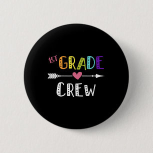 Erste Klasse Lehrer Erster Tag Schule 1. Klasse Button