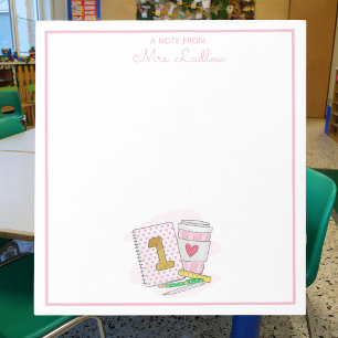 Erste Klasse Lehrer rosa Geschenk für benutzerdefi Notizblock