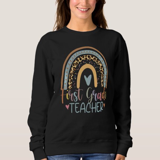 Erste Klasse Lehrer Team 1. Klasse Squad Rainbow Sweatshirt (Vorderseite)