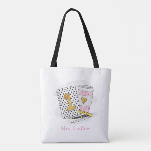 Erste Klasse Lehrer White Notebook School Tasche (Rückseite)