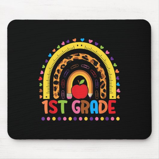 Erste Klasse Regenbogen Mädchen Jungen Lehrer Team Mousepad (Vorne)
