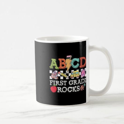 Erste Klasse Rocks Bleistift Blitz Lehrer Rock G Kaffeetasse (Rechts)