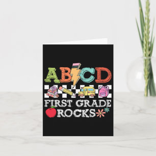 Erste Klasse Rocks Bleistift Blitze Lehrer Rock G Karte