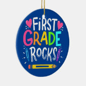 Erste Klasse Rocks Team 1. Klasse Lehrer Keramik Ornament (Rechts)