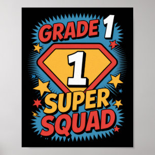 Erste Klasse Superhero Squad 1 Jahr Kinder zurück Poster