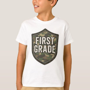 Erste Klasse Tarnung für Jungen Zurück zur Schul T-Shirt