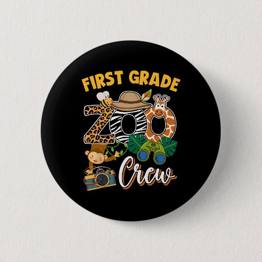 Erste Klasse Zoo Feld Trip Squad Matching Lehrer Button (Vorderseite)
