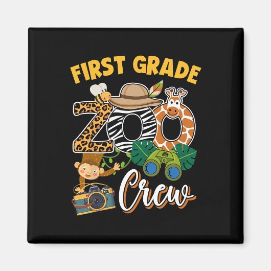 Erste Klasse Zoo Feld Trip Squad Matching Lehrer Magnet (Vorne)
