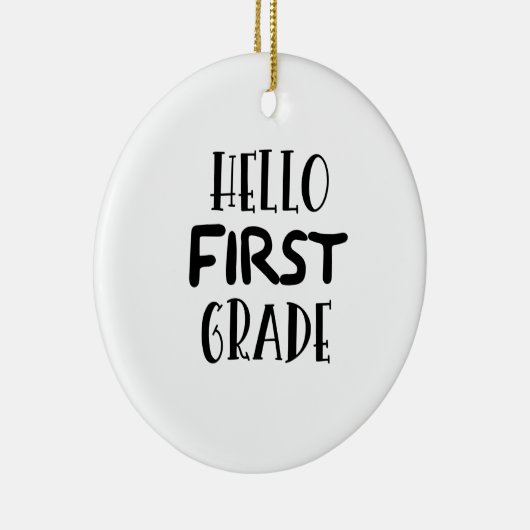 Erste Klasse zurück zur Schule Hello 1 Klasse Lehr Keramik Ornament (Rechts)