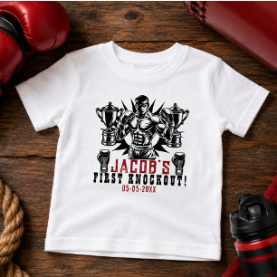 Erste Knock-out-Boxing-Geburtstagsparty Baby T-shirt