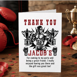 Erste Knock-out-Boxing-Geburtstagsparty Dankeskarte