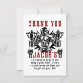 Erste Knock-out-Boxing-Geburtstagsparty Dankeskarte (Vorderseite)