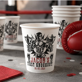 Erste Knock-out-Boxing-Geburtstagsparty Pappbecher