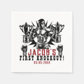 Erste Knock-out-Boxing-Geburtstagsparty Serviette (Vorderseite)