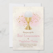 erste kommunale IMITATE Glitzer und rosa Aquarell Einladung (Vorderseite)