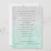 Erste kommunale Wasserfarbe Kreuz Grau und Minze Einladung (Rückseite)