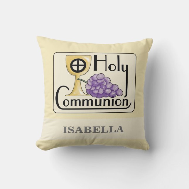 Erste Kommunaltrauben und -Cup, kundenspezifisch Kissen (Vorderseite)