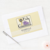 Erste Kommunaltrauben und -Cup, kundenspezifisch Rechteckiger Aufkleber (Umschlag)