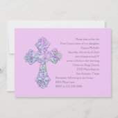 Erste Kommune Abstrakt mit Cross Invitation Einladung (Vorderseite)