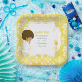 Erste Kommune Afrikanischer Goldene Damaskus Pappteller (Party)