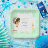 Erste Kommune Afrikanischer Grüner Damast Pappteller (Party)