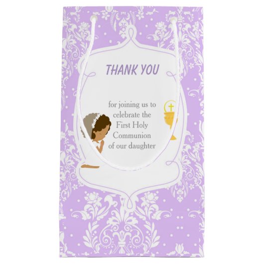 Erste Kommune Afrikanisches Mädchen Vielen Dank Kleine Geschenktüte (Vorderseite)