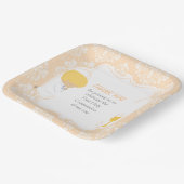 Erste Kommune Blonde Boy Peach Damask Pappteller (Gewinkelt)