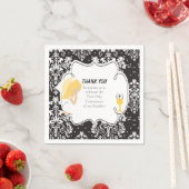 Erste Kommune Blonde Girl Black Damask Serviette (Beispiel)