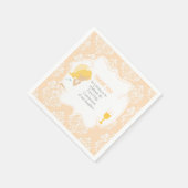 Erste Kommune Blonde Girl Peach Damask Serviette (Ecke)
