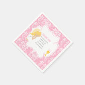 Erste Kommune Blonde Girl Pink Damask Serviette (Ecke)
