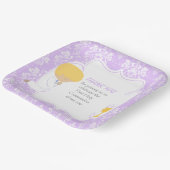 Erste Kommune Blonde Junge Lila Damask Pappteller (Gewinkelt)