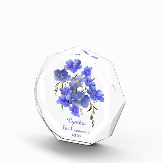 Erste Kommune Blumen Personalisiert Fotoblock (Rechts)