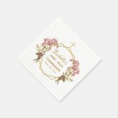 Erste Kommune Blumengold Orchideen Kreuz Serviette (Ecke)