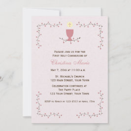 Erste Kommune, Blumenrinde mit rosa Chalice Einladung