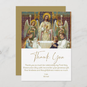 Erste Kommune Danke Jesus mit den Kindern