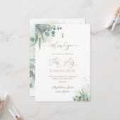 Erste Kommune Dankeschön Karte (Vorderseite/Rückseite Beispiel)