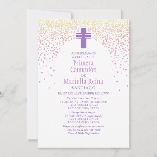 Erste Kommune der Mädchen Einladung (Vorderseite)