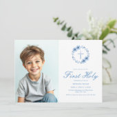 Erste Kommune der Minimalistischen Blumenkreuzer Einladung (Stehend Vorderseite)