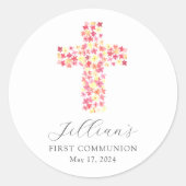Erste Kommune des gesegneten Kreuzes Runder Aufkleber (Vorderseite)