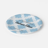 Erste Kommune des personalisierten Weißblauen Gold Pappteller (Schrägansicht)